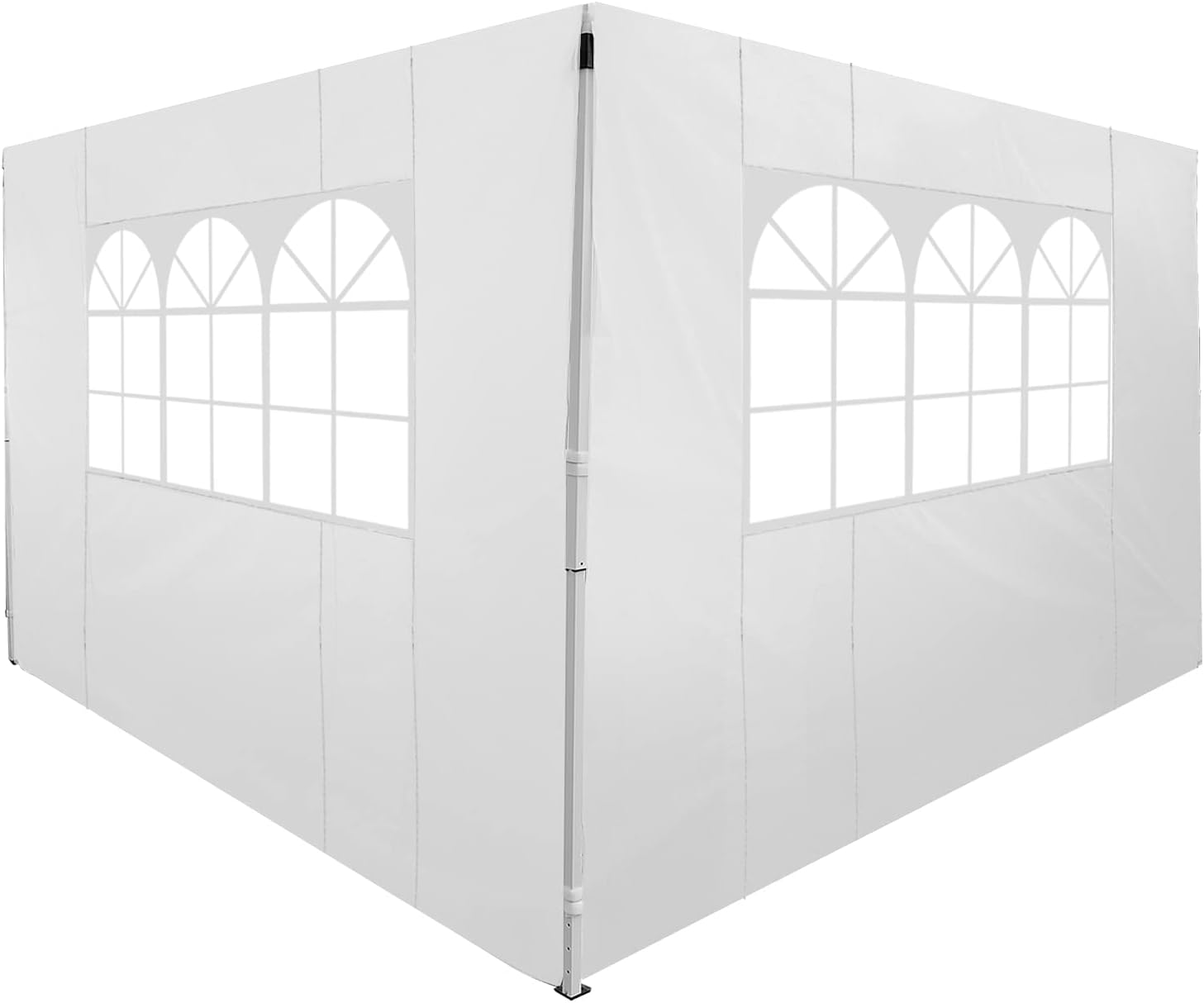 2 Laterales de 3x2 m, Tela Oxford, Apto para Carpa 3x3 o 3x6 color blanco. Outsunny