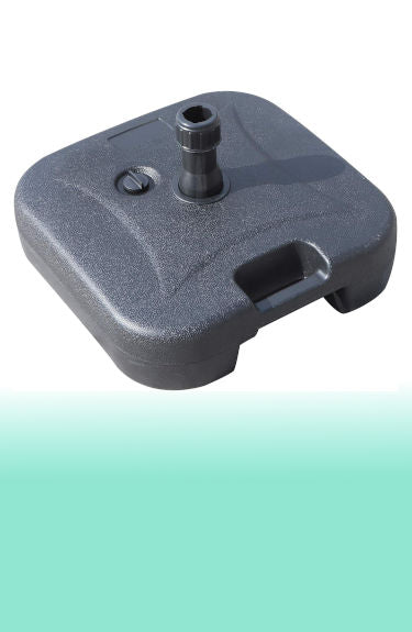 Base para sombrilla rellenable hasta 20 litros o 30 kg color gris Outsunny sobre fondo blanco y verde