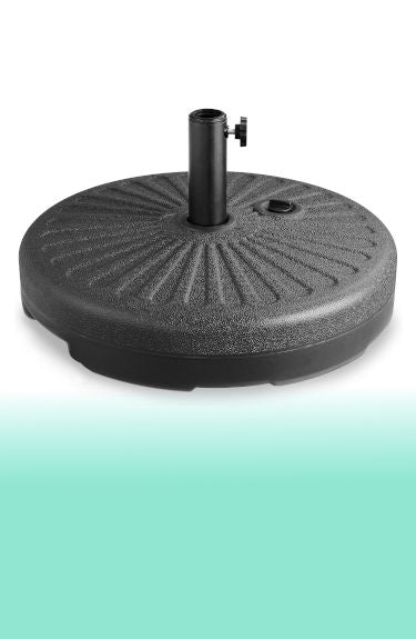 Pie para sombrilla redondo rellenable Casaria sobre fondo blanco y verde