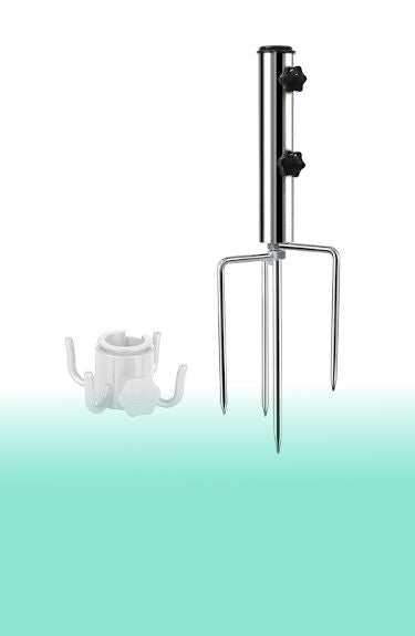 Pincho tipo tridente metálico para sombrilla de playa o jardín y accesorio gancho percha Lecylanker