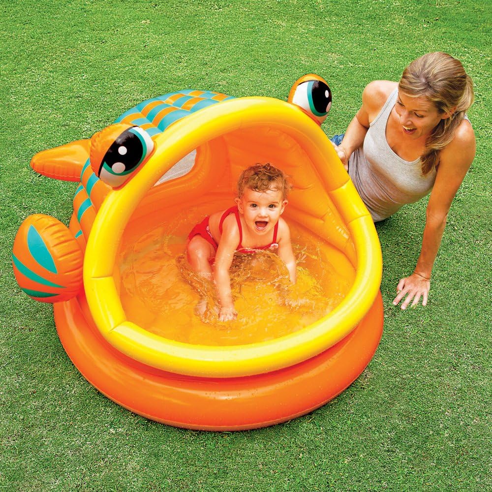 Piscina hinchable unicornio, caracol, pez 127x102x69 cm, 45 litros. Intex