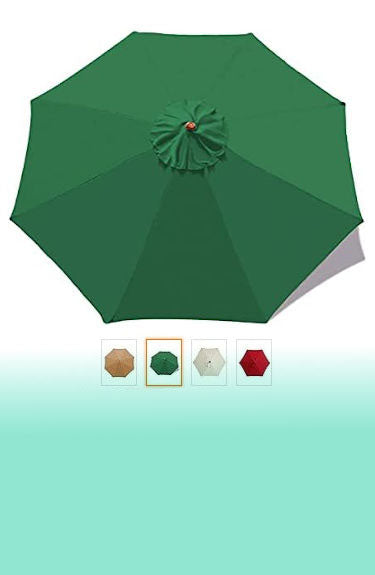 Lona para parasol verde de 8 varillas, Ø2,7 m en 4 colores Smljfo sobre fondo blanco y degradado verde