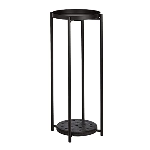 Soporte para maceta. Jardinera en negro. Amazon Basics