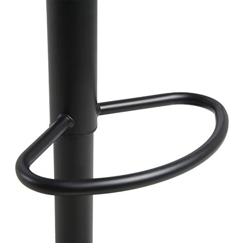 Pack 2X Taburetes altos de cocina de Acero Cromado Piel Sintética Gris. Detalle reposapiés. WOLTU