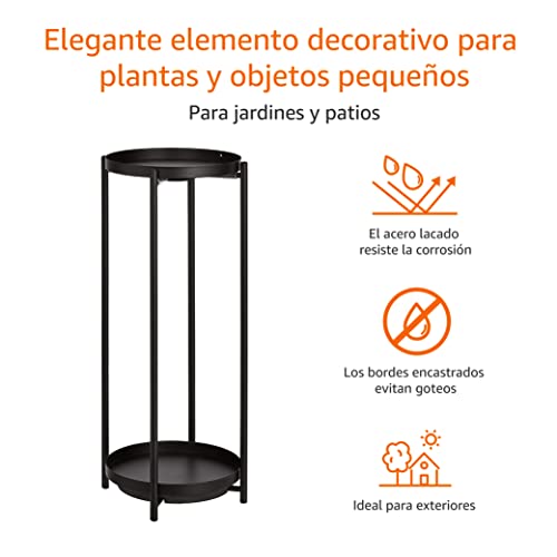 Soporte para maceta. Jardinera en negro. Amazon Basics