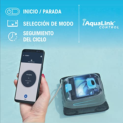 Controles básicos del Robot limpiafondos para piscina Zodiac de hasta 12x6 metros, controlada desde APP del móvil. CNX 30 iQ.
