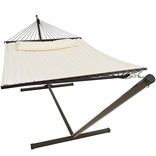 Hamaca con estructura para 2 personas / 200 kg, 190 x 140, cojín extraíble, resistente a la intemperie y a los rayos UV. VITA5