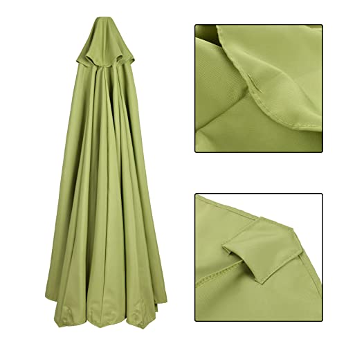 Vista de lona y detalles del Toldo de repuesto para sombrilla de patio de 3 m, grueso y fuerte, con 8 varillas. Plcnn