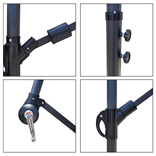 Detalles de la Sombrilla Parasol Excéntrico 300 cm, de Jardín con Manivela y Funda Protectora, Protección UV, Beige. VOUNOT