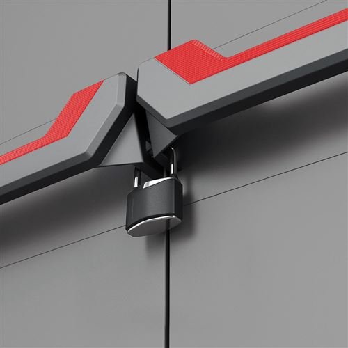 Armario Escobero Keter Stilo | 3 Baldas Regulables, Tiradores Rojos | 68x39x173 cm