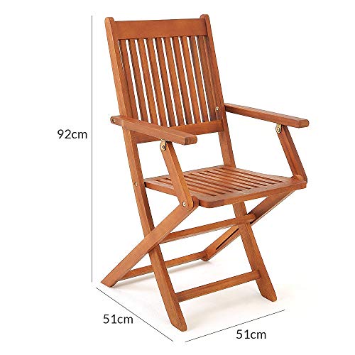 Sillas pack 2 uds. Plegables Madera Acacia con certificado FSC para exterior. Sydney Casaria