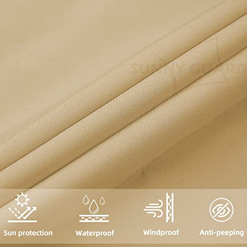 Toldo Vela de Sombra Triangular 3x3x3 m Impermeable a Prueba de Viento protección UV para Patio, Jardín, Exteriores, Terraza, Color Arena SUNNY GUARD