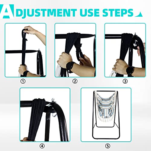 Pasos para el montaje de la Silla Colgante con Soporte Columpio Interior Silla Hamaca Colgante con Conjines, Carga Máxima 100 kg, para Interior y Exterior. CCLIFE