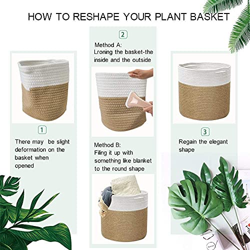 Cesta de Plantas con Forro para Macetas de Interior para Decoración Plegables de 23 cm NATTHSWE