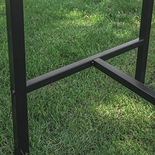 Mesa Alta de Bar y 4 Taburetes con Respaldos Estilo Industrial,ES (Madera). Detalle de estructura metálica. OGT14-N. SoBuy