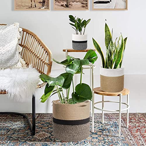 Cesta de Plantas con Forro para Macetas de Interior para Decoración Plegables de 23 cm NATTHSWE
