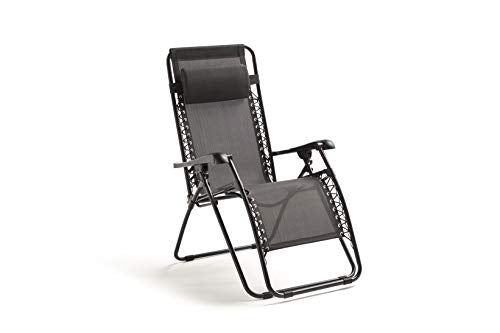 Tumbona Plegable Multiposiciones Jardin/Terraza, 90x65x114cm, Gris Antracita, Osaka Plus. KG KitGarden