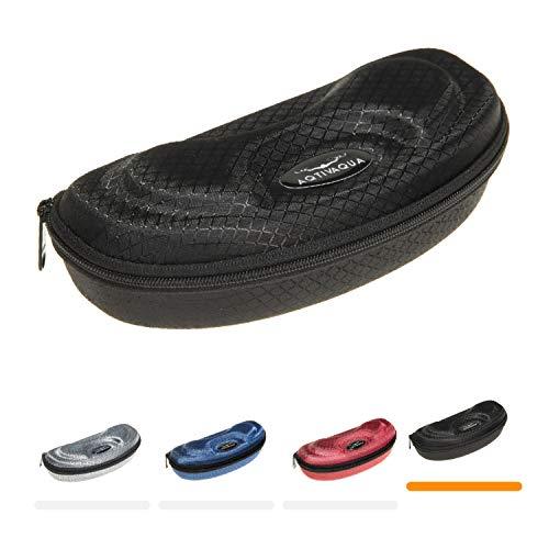 Funda de color negro para Gafas de natación de Amplio Rango de visión + Funda con diseño Exclusivo para Hombres y Mujeres Adultos (Color Negro y Blanco). AqtivAqua