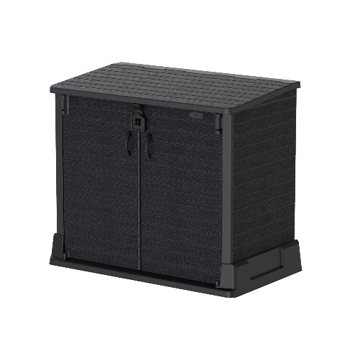 Arcón cubre cubos de exterior Duramax sobre fondo blanco de 850 litros