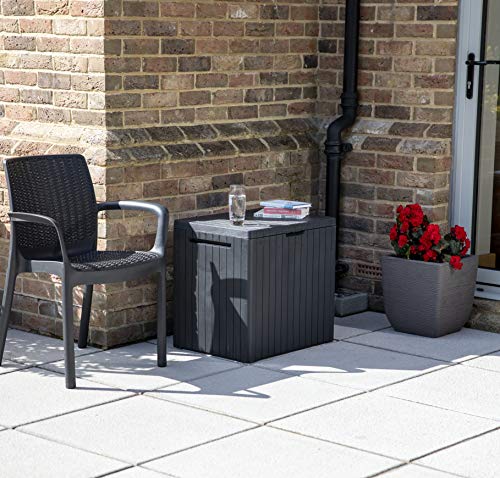 Keter City Box Arcón, Efecto Madera, 44 x 58 x 55 cm. Usada como mesita