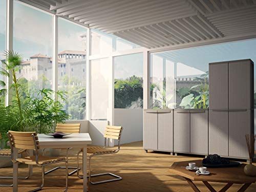 TERRY, Jrattan 268, Armario 2 Puertas con 3 Estantes Internos, Gris, 68x37,5x170 cm | maxjardin