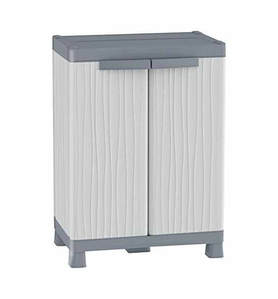  Armario 2 Puertas TERRY Base 700 UW, 2 Estantes Internos y 2 Cubetas, Gris, 43,8x97,6x70 cm. Vista frontal | maxjardin