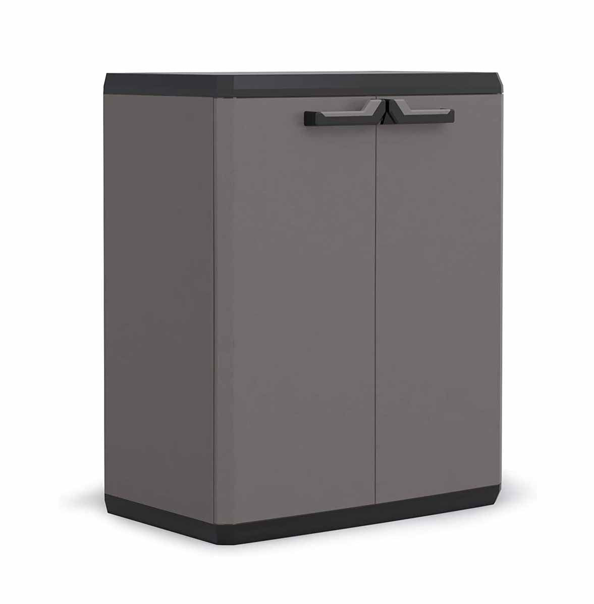 Armario bajo gris de 1 balda, para garage, porche, trastero o sótano, Ref. 9727000. Keter | maxjardin