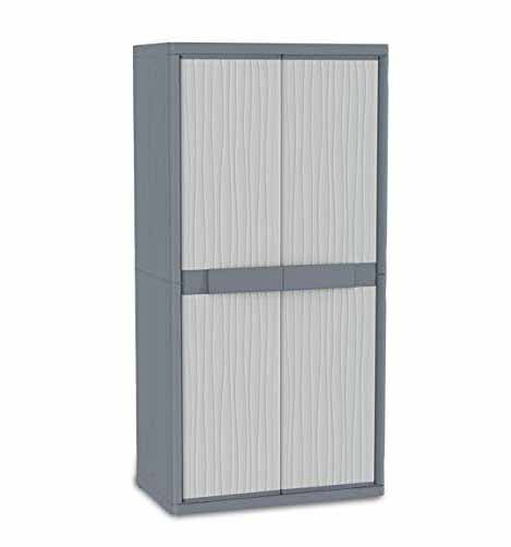 Terry, Jumbo 3900 UW, Armario Exterior 2 Puertas, Divisor Vertical, 4 Estantes Internos, Gris, 89,7x53,7x180 cm | maxjardin