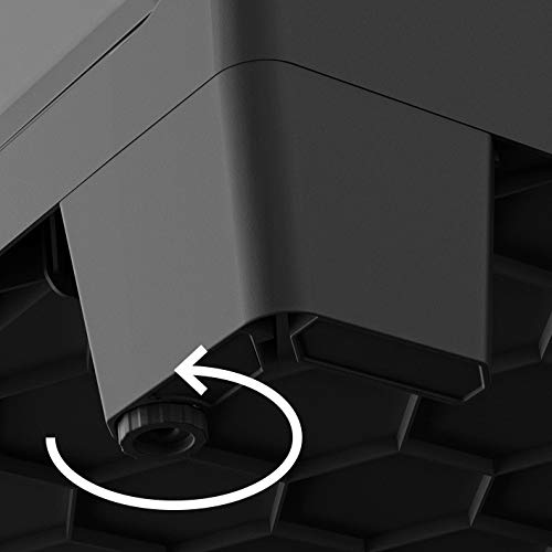 Detalle de rueda de ajuste de la pata del armario Titan de Keter