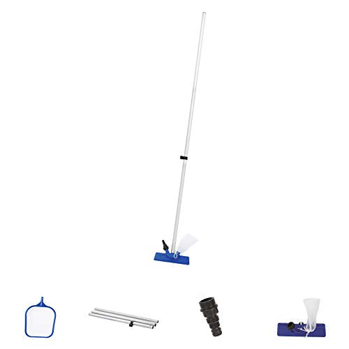 Set de piezas de producto del Kit de Limpieza de Piscinas, aspirador, Recogehojas y Pértiga 174 cm. 58013. Bestway
