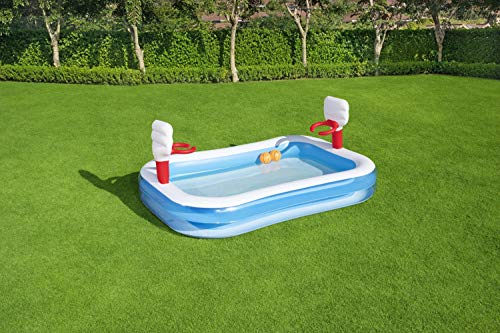 Piscina Hinchable Infantil con Canastas Baloncesto Basketball 254x168x102 cm. Bestway