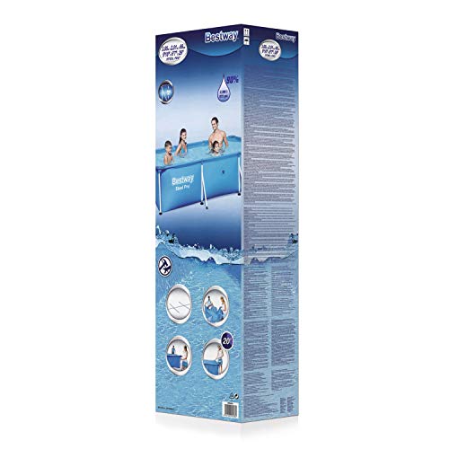 Piscina Desmontable Tubular, Azul de 3.500 litros. Medidas: 300x201x66 cm. Bestway Steel ProPool Media  - detalle - packaging
