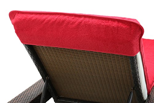 Detalle de bolsillo para sujeción a respaldo de la Funda toalla para tumbona de playa y jardin, tejido de rizo 100 % algodon, 75x200cm Brandsseller