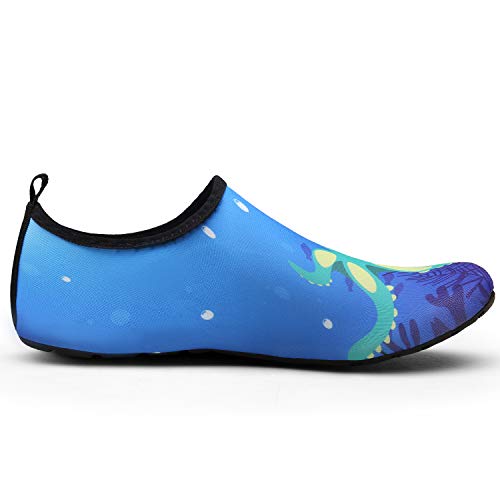 Vista de perfil de los Zapatos de Natación infantil para Piscina, Playa o Parque acuático, Pulpo Azul, 32/33. SAGUARO