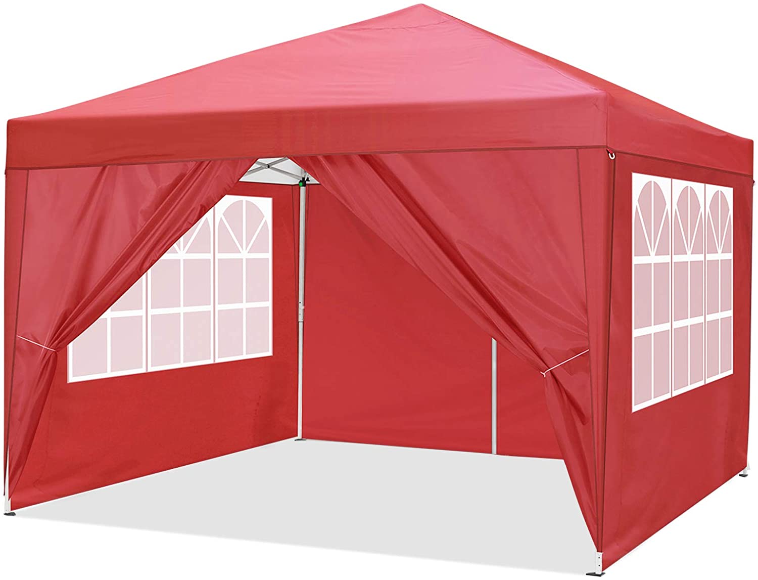 Carpa 3x3m Plegable Impermeable 4 Paredes, Protección UV 50+, Ajustable en Altura. Modelo en color rojo. COBIZI