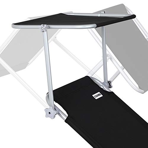 Parasol regulable de la Tumbona de jardín con Parasol Antracita Techo Ajustable y Respaldo Silla Larga Plegable con Asas 195x60cm Exterior. Casaria