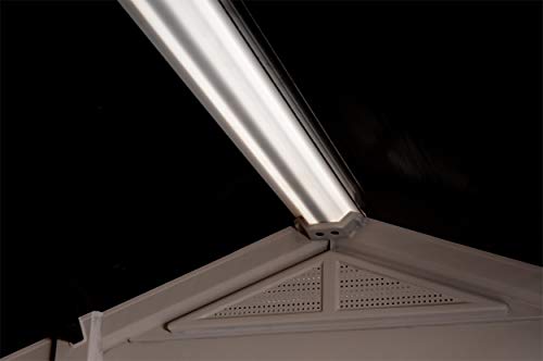 Caseta de jardín exterior Factor 6x3 con escuadra incluida, Marrón y Beige. Detalle estrutura interior. Detalle estructura interior. Keter