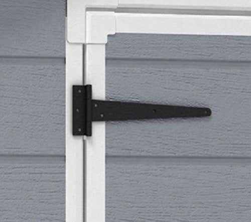 Caseta de jardín Manor 6x8. 186x237x227 cm. Cobertizo exterior. Color gris. Detalle de bisagra. Keter