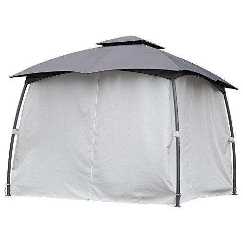 Cenador Elegante de Acero con Mosquitera de 4 Cremalleras 3X3 m. Vista con mosquiteras. Angel Living | maxjardin