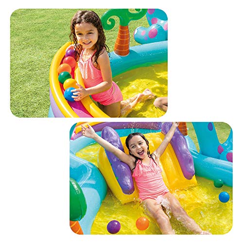 Niños jugando en Centro de juegos acuático hinchable Intex 57135np