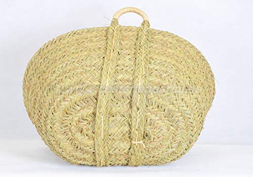 Base de Leñero de Esparto con Asas de Pita Grande (57X47X29 cm) 7110-2. Cestería Aparici