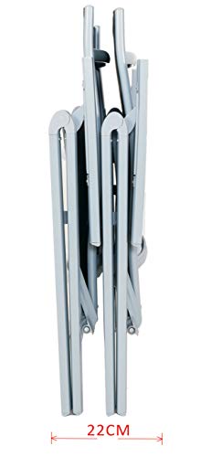 Juego x2 sillas plegables regulables 9 posiciones, respaldo alto (negro y plateado). Chicreat