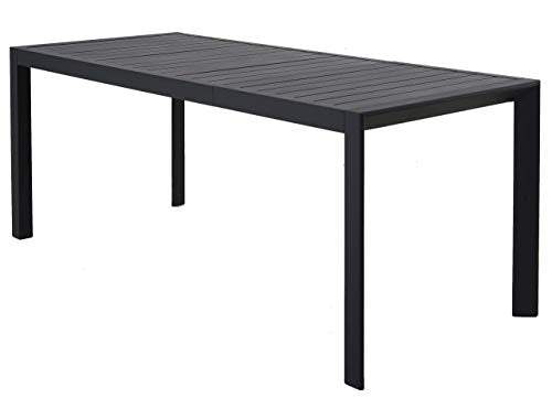 Mesa extensible de aluminio para jardín, 127-180 x 77 x 71,5 cm (Gris- Carbón). Chicreat
