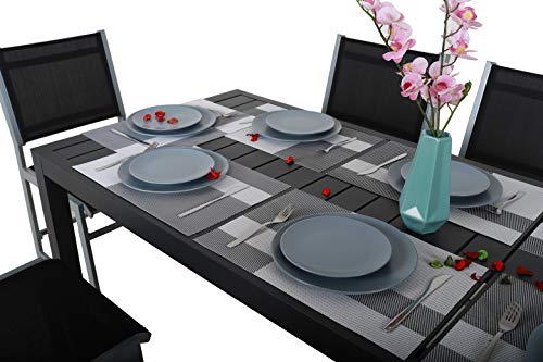 Aspecto antes de cena de conjunto con Mesa extensible de aluminio para jardín, 127-180 x 77 x 71,5 cm (Gris- Carbón). ChicreatMesa extensible de aluminio para jardín, 127-180 x 77 x 71,5 cm (Gris- Carbón). Chicreat. Detalle ambiente
