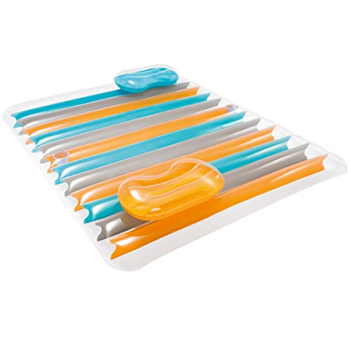 Colchoneta hinchable doble con 2 almohadas 198 x 160 cm. Vista general. 