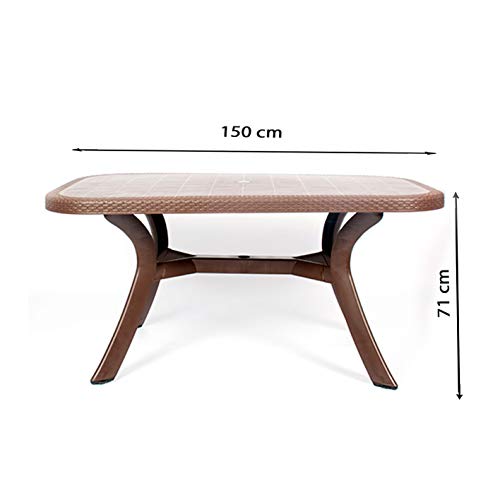 Medidas de mesa de Conjunto Luxe de 6 sillas y 1 Mesa Caribe Chocolate. CREVICOSTA | maxjardin