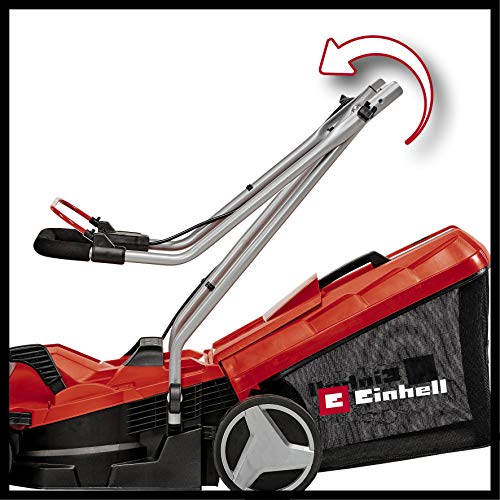 Cortacésped inalámbrico, batería GE-CM 18/33 Li familia Power X-Change (33cm anchura de corte). 3413260. Einhell. Detalle mango plegable
