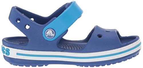 Vista de perfil de Sandalias infantiles Crocs Unisex Azules (Cerulean Blue/Ocean), 19/20 EU. Crocband Sandal Kids