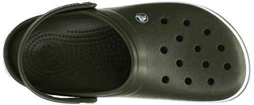 Vista cenital de los Zuecos Crocs Crocband U, Zuecos Unisex Adulto, Verde (Army Green-White 37p), 43-44 EU