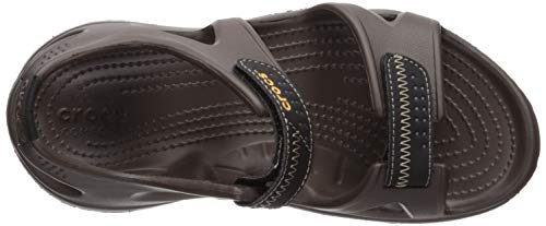 Vista cenital de las Sandalias de Hombre para caminar por el Río, Marrón (Espresso/Black), 45/46 EU. Swiftwater River Sandal M. Crocs
